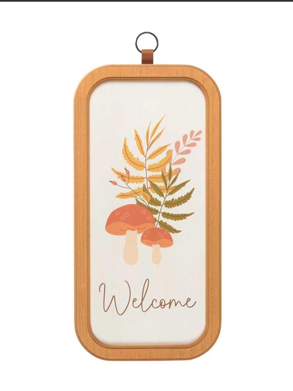Welcome Mushroom Botanical Wall Sign